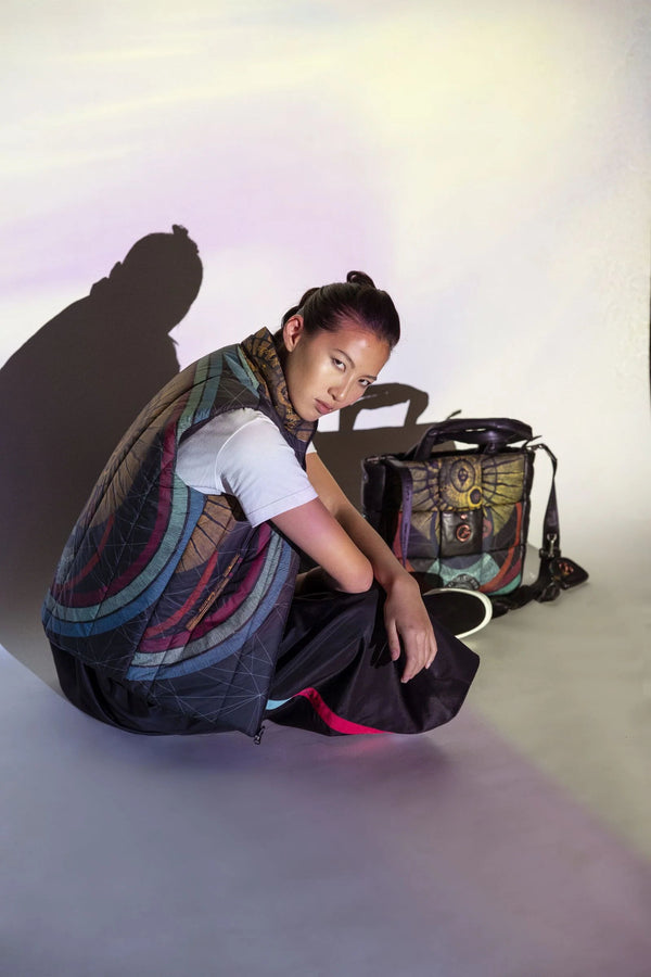 Planetarium Black Quilted Bag