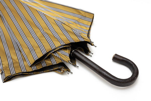 Mario Talarico ochre striped chestnut wood umbrella