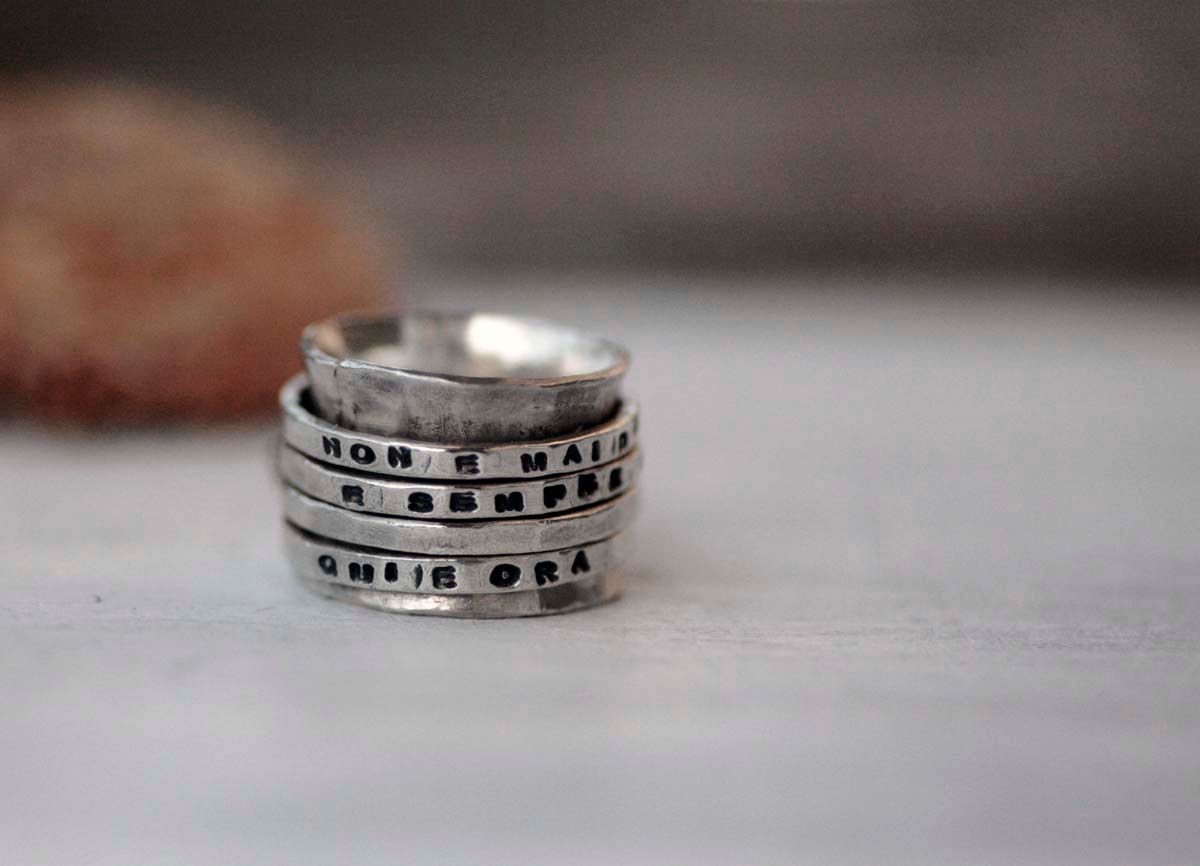 CUSTOM 4 BAND MANTRA RING - 925 SILVER