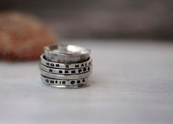 CUSTOM 4 BAND MANTRA RING - 925 SILVER