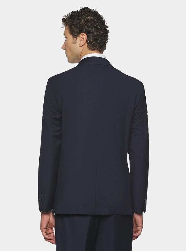 Blue double-breasted suit
