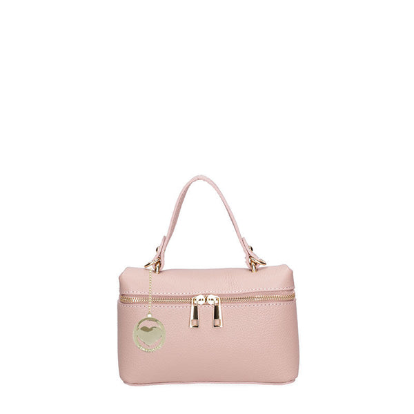 Women's Small Leather Clutch Bag with Double Zip Closure - 07160. 