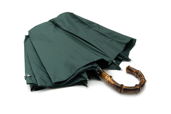 Mario Talarico folding umbrella green bamboo handle