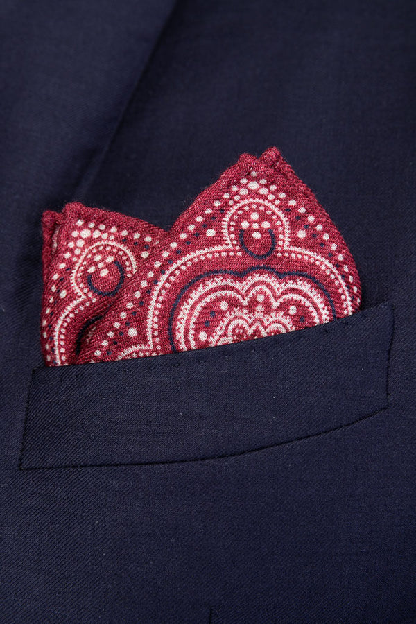 Pochette bordeaux in pura lana