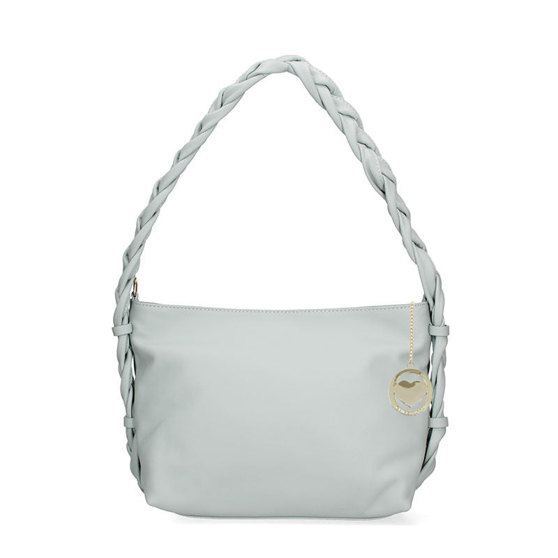 Women's leather bag with braided handle - 07170. 