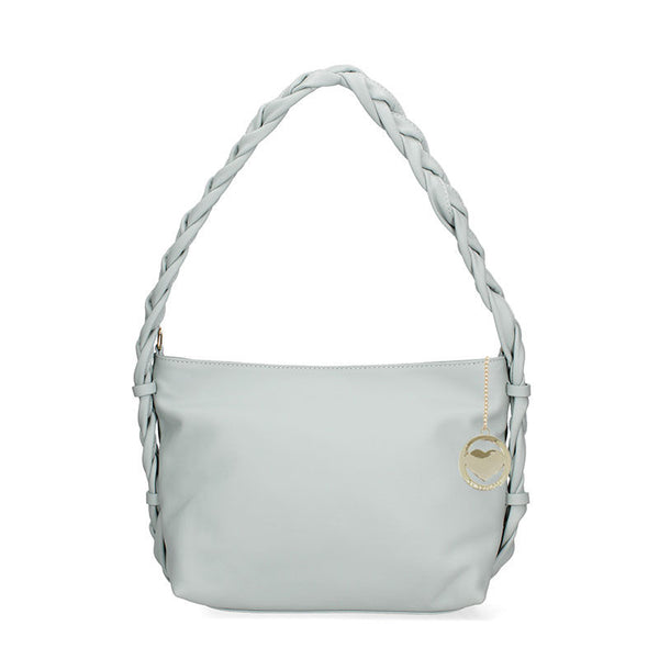 Women's leather bag with braided handle - 07170. 