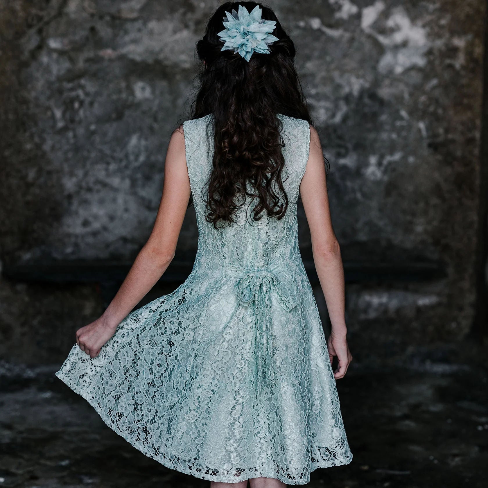 GREEN LACE DRESS