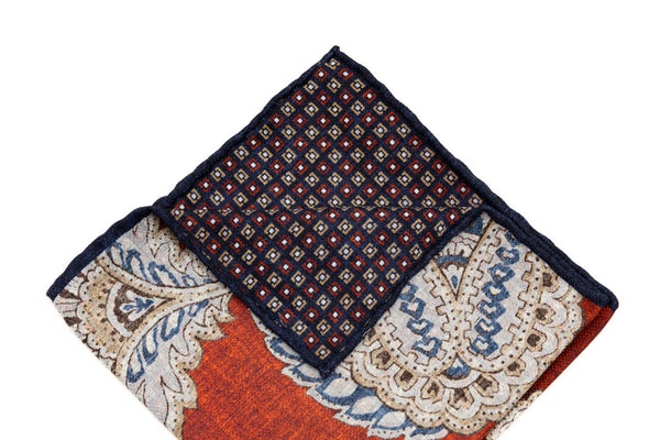 Burgundy patterned clutch bag in pure silk