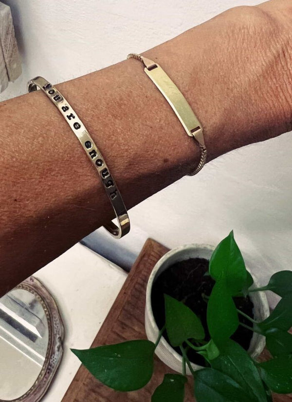 Personalized 14kt gold rigid bracelet