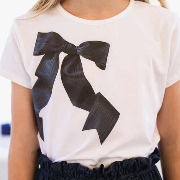 BLUE BOW PRINT T-SHIRT