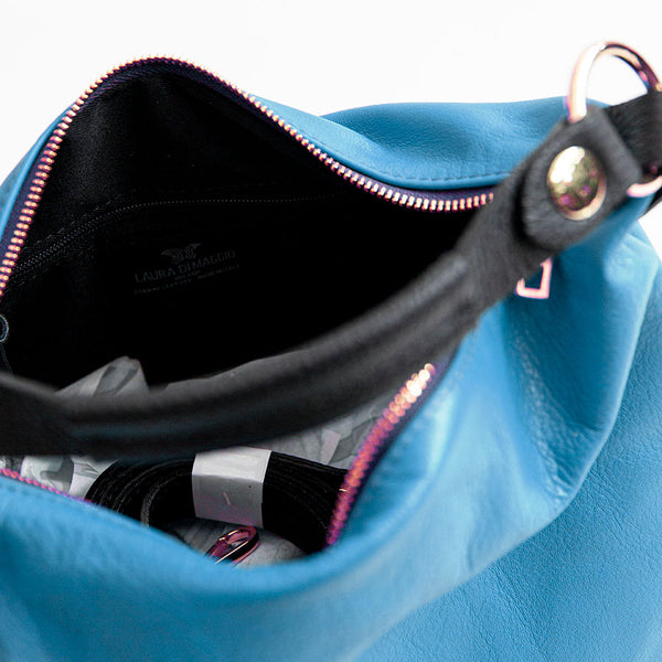 DEMY IT - Turquoise nappa leather bag