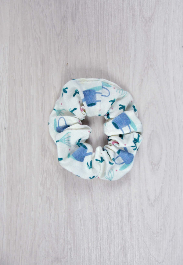Chouchou (scrunchie) in bamboo - In the garden - Blue balloon