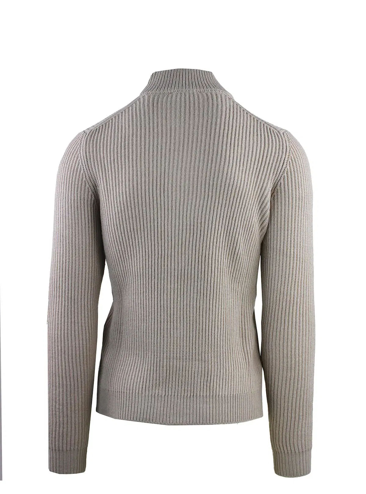 ENGLISH RIB ZIP-UP JACKET WITH POCKETS