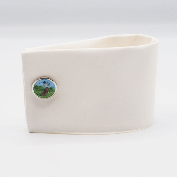 Silver golf cufflinks