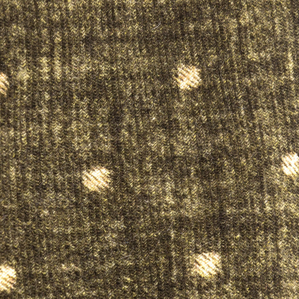 Green polka dot pure wool tie