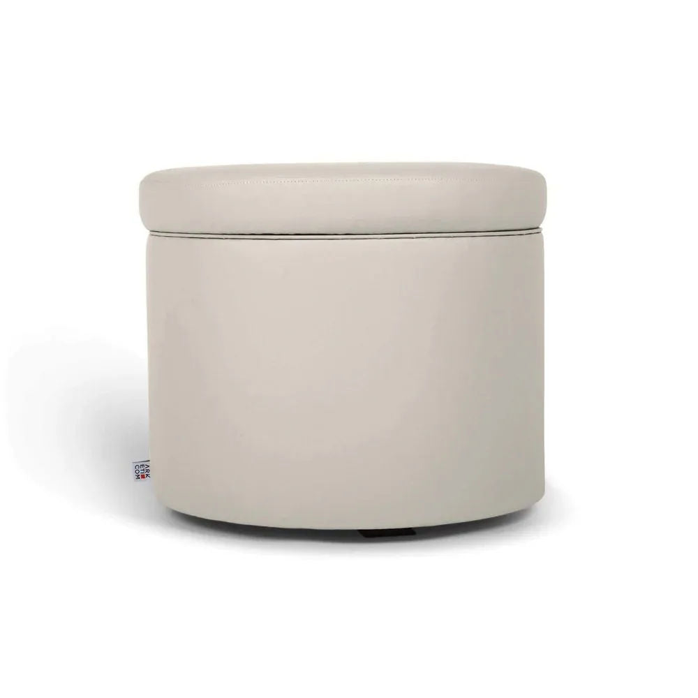 PANDORA 50 ROUND ECO, Pouf Contenitore Ecopelle Rotondo 50 h42