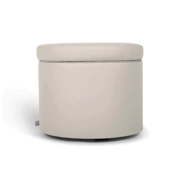 PANDORA 50 ROUND ECO, Pouf Contenitore Ecopelle Rotondo 50 h42