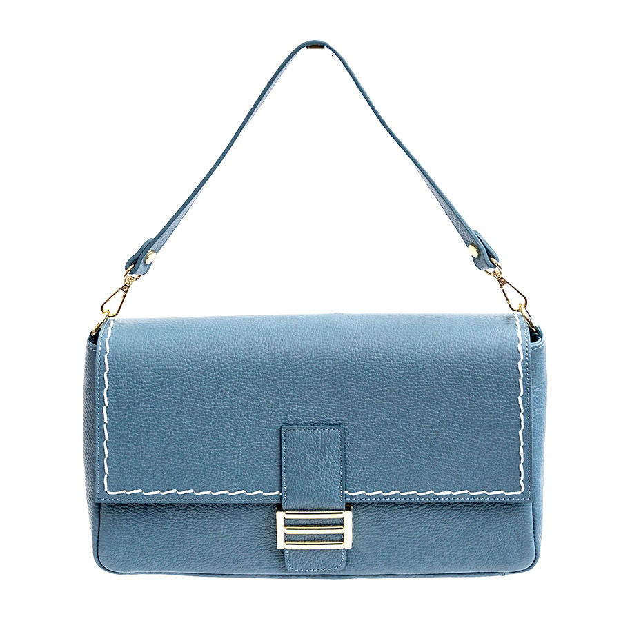 FERNY IT/AM - Postman with stitching in air force blue leather