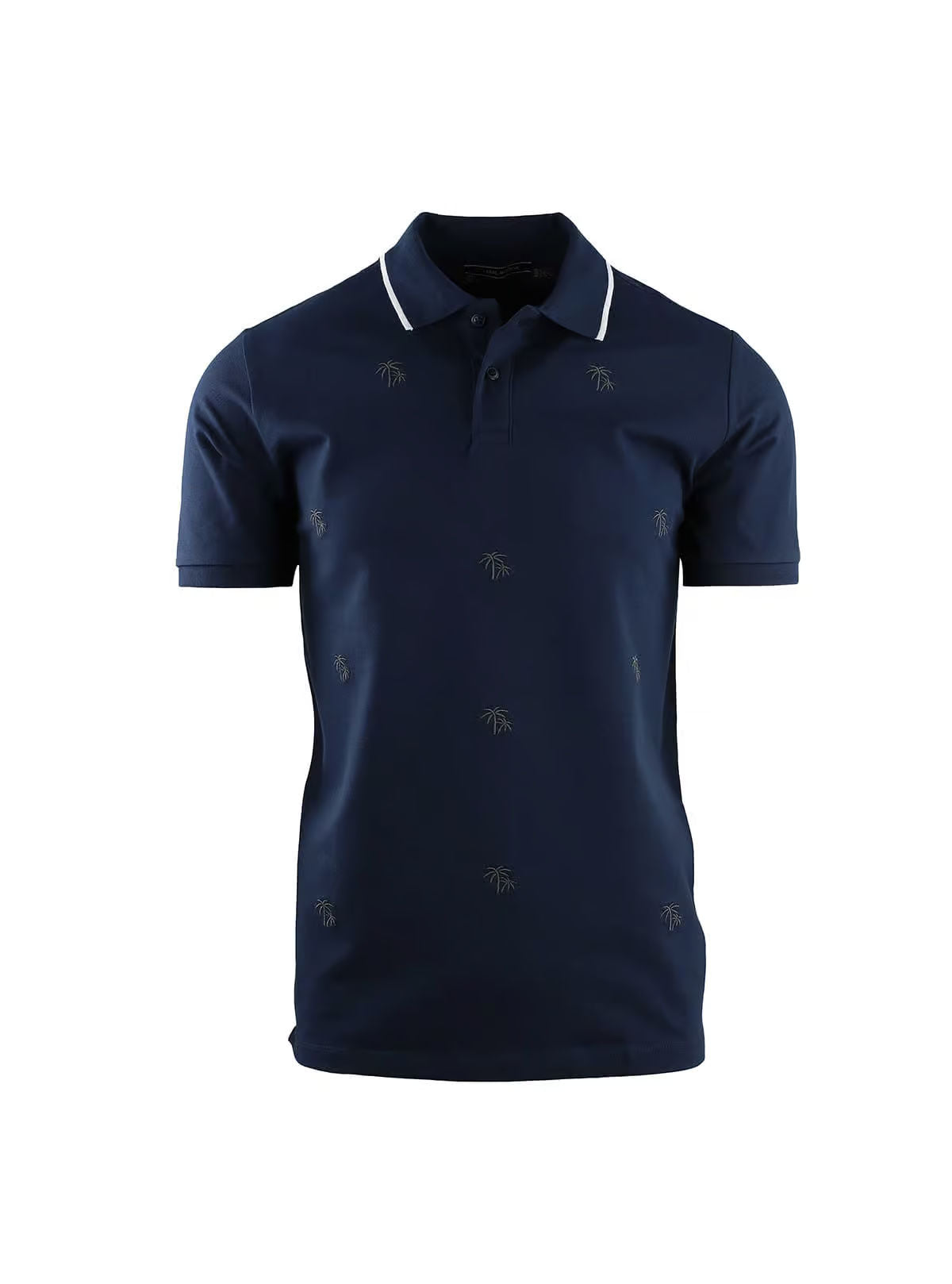 SHORT-SLEEVE PIQUET POLO WITH PALM EMBROIDERY