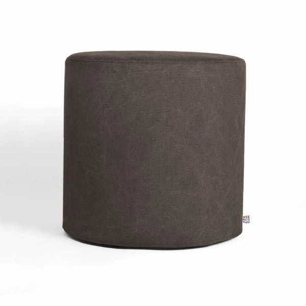 CYLINDER 55, Round Cotton Footrest Pouf with Feet 55x h 42