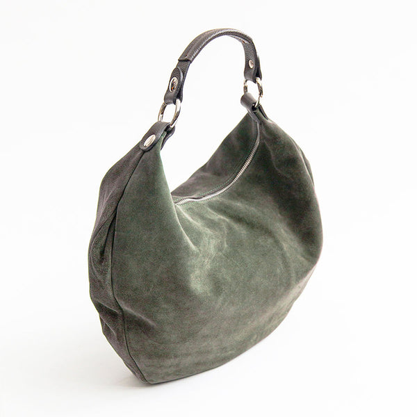 NATALIE IT/AM - Sage Green Suede Hobo Bag