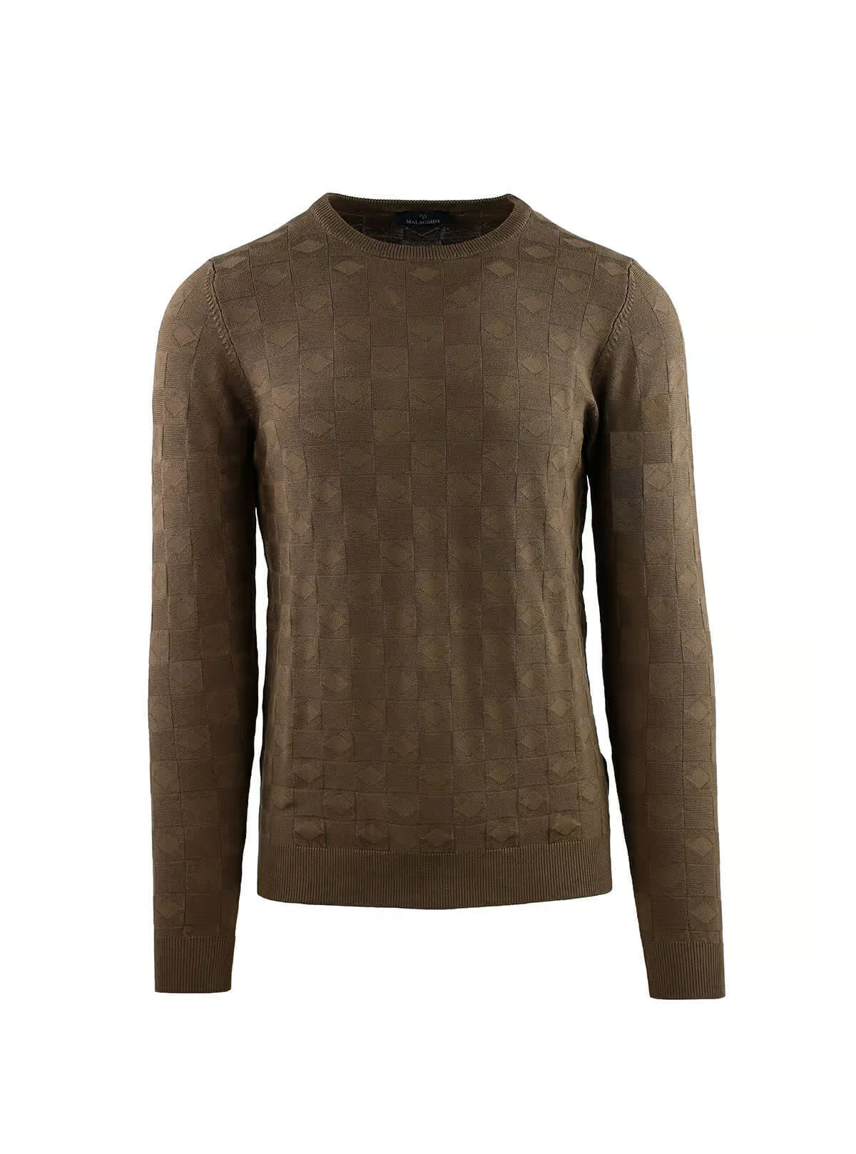CREW NECK WITH CHECK AND DIAMOND WORKMANSHIP