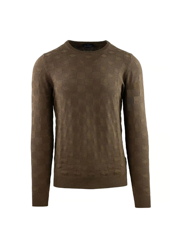 CREW NECK WITH CHECK AND DIAMOND WORKMANSHIP