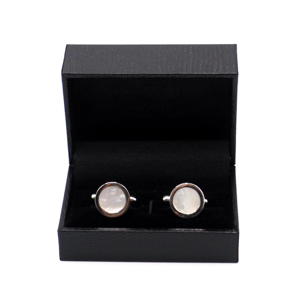 Elegant Round Mother of Pearl Cufflinks