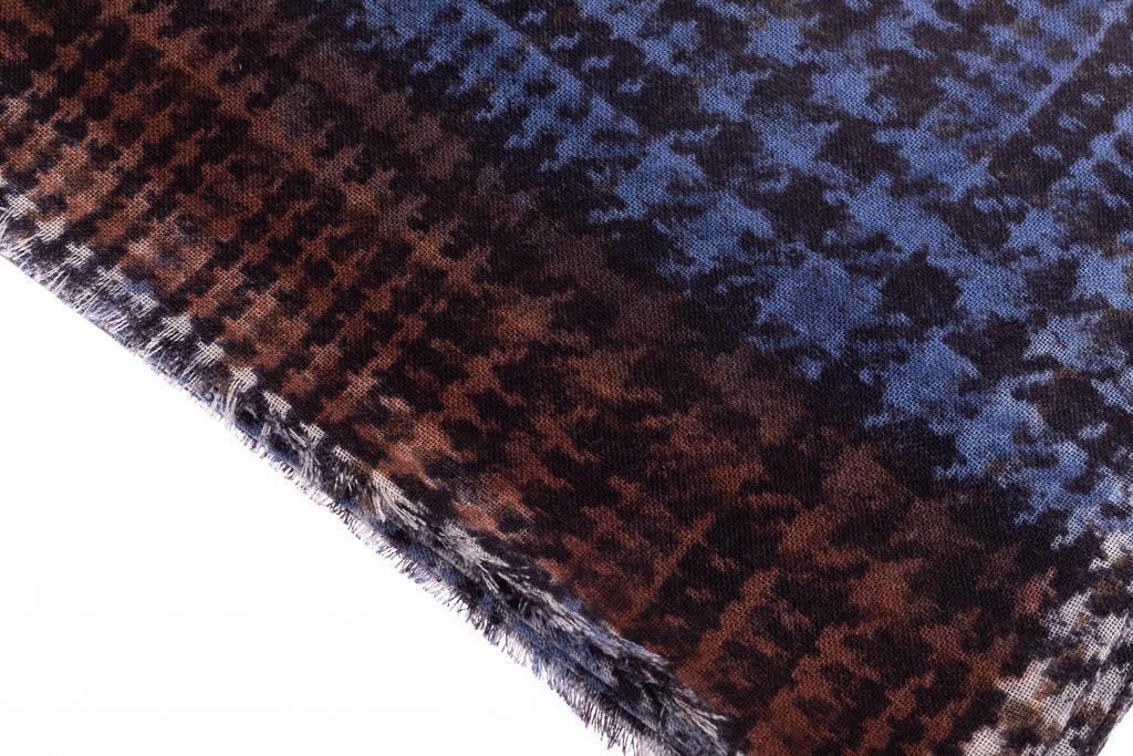 Pure wool check pattern scarf