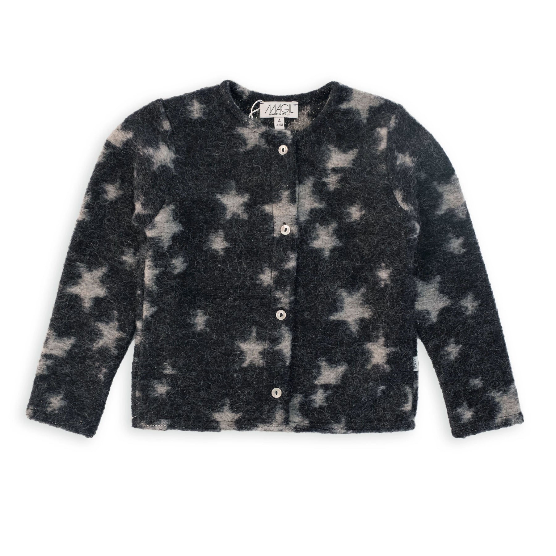 BLUE LUREX STARS KNIT CARDIGAN