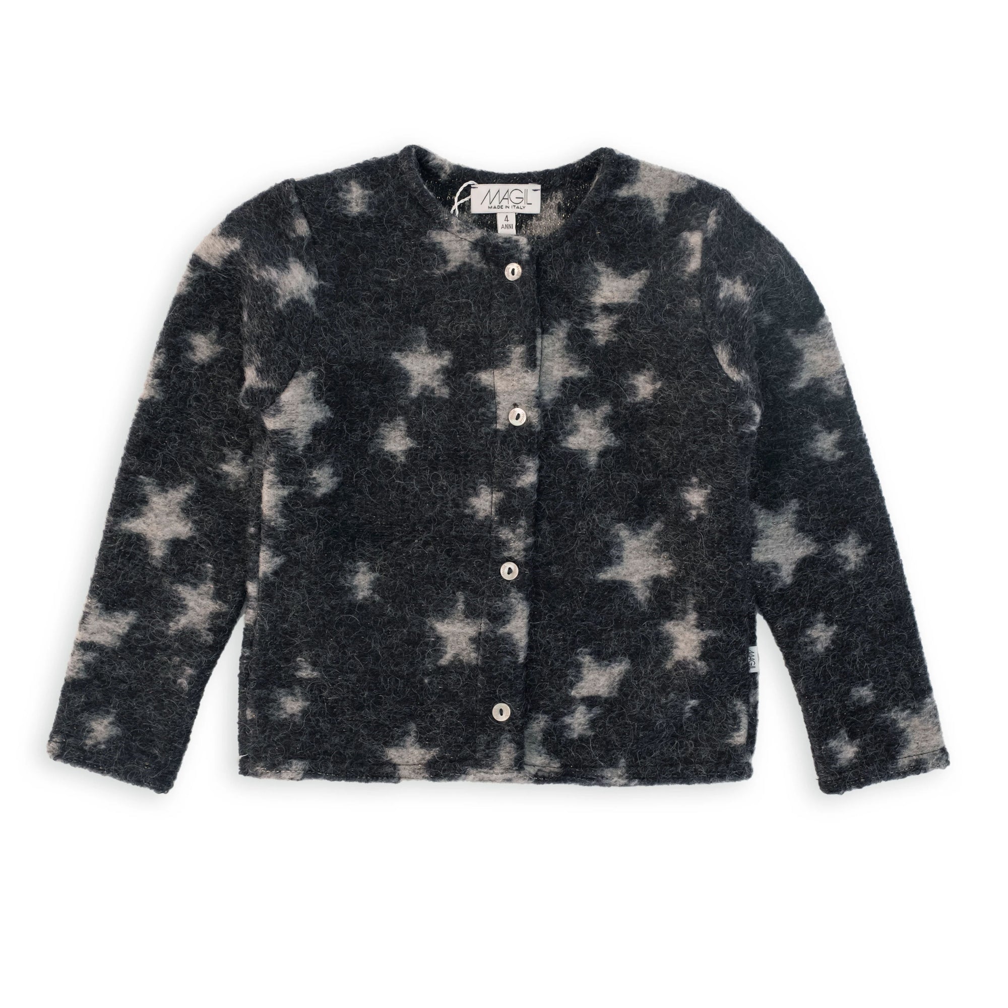 BLUE LUREX STARS KNIT CARDIGAN