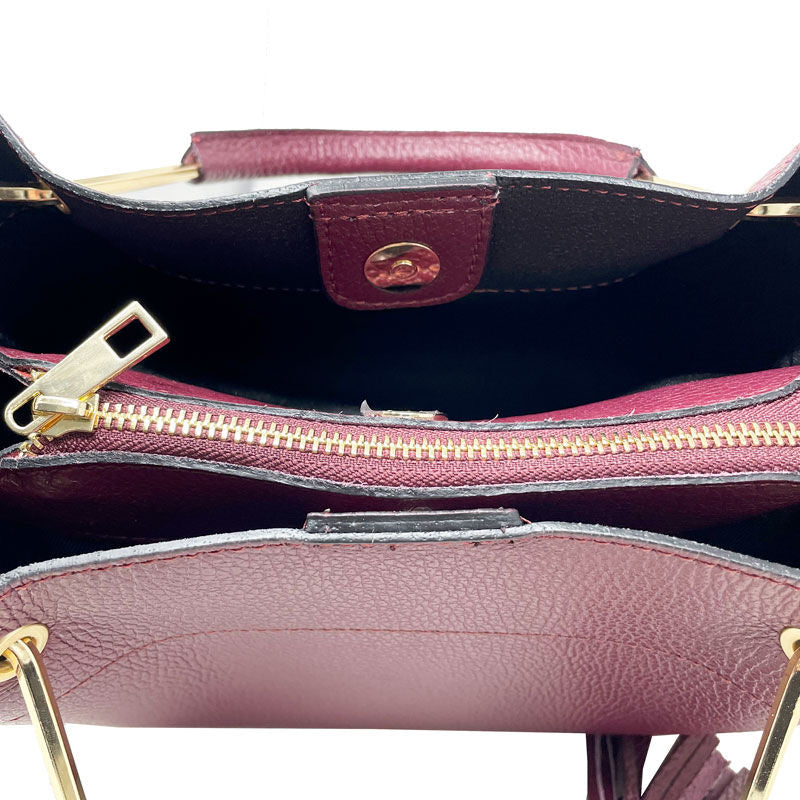 Medium Handbag for Women in Dollar Leather Metal Handles - Modena k067. (Copy)