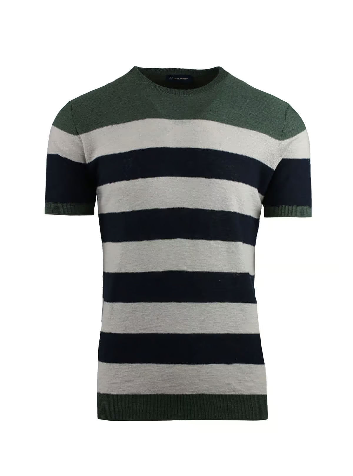 STRIPED CREW NECK IN COTTON LINEN KNITTED