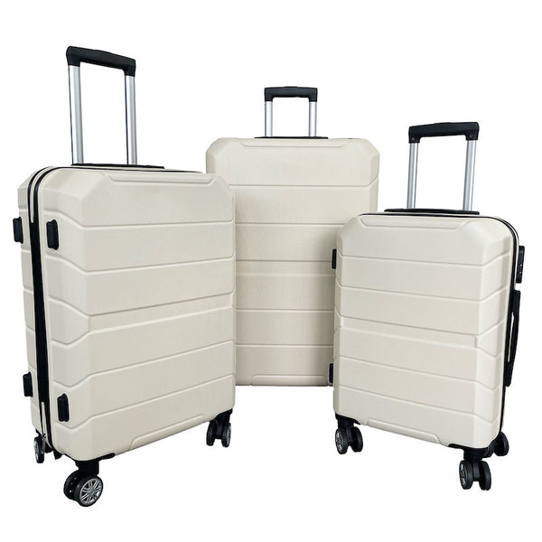 Set of 3 Waterproof ABS Hardside Trolley Suitcases - RIGIDO_BASIC_01. 