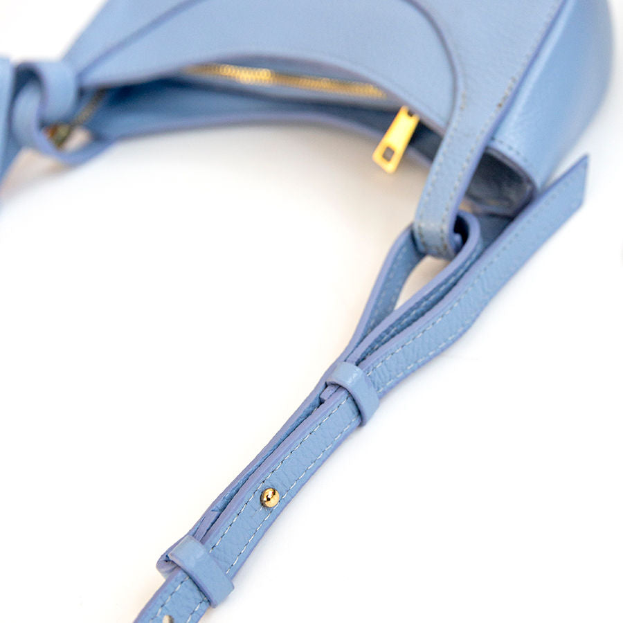 SMILE - Mezzaluna in pelle azzurro