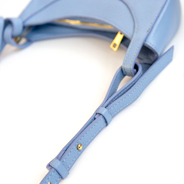 SMILE - Mezzaluna in pelle azzurro