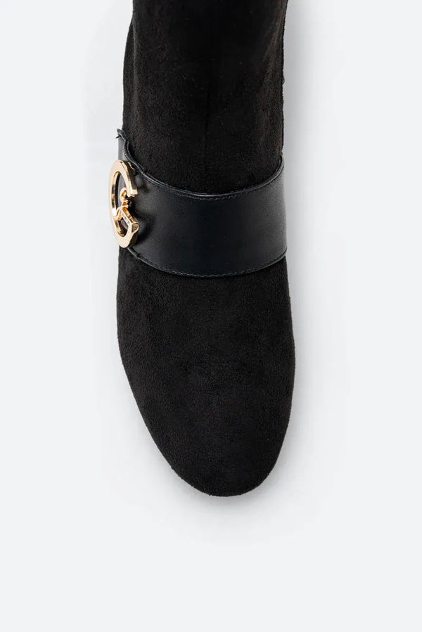 Sidney Black Suede Ankle Boots