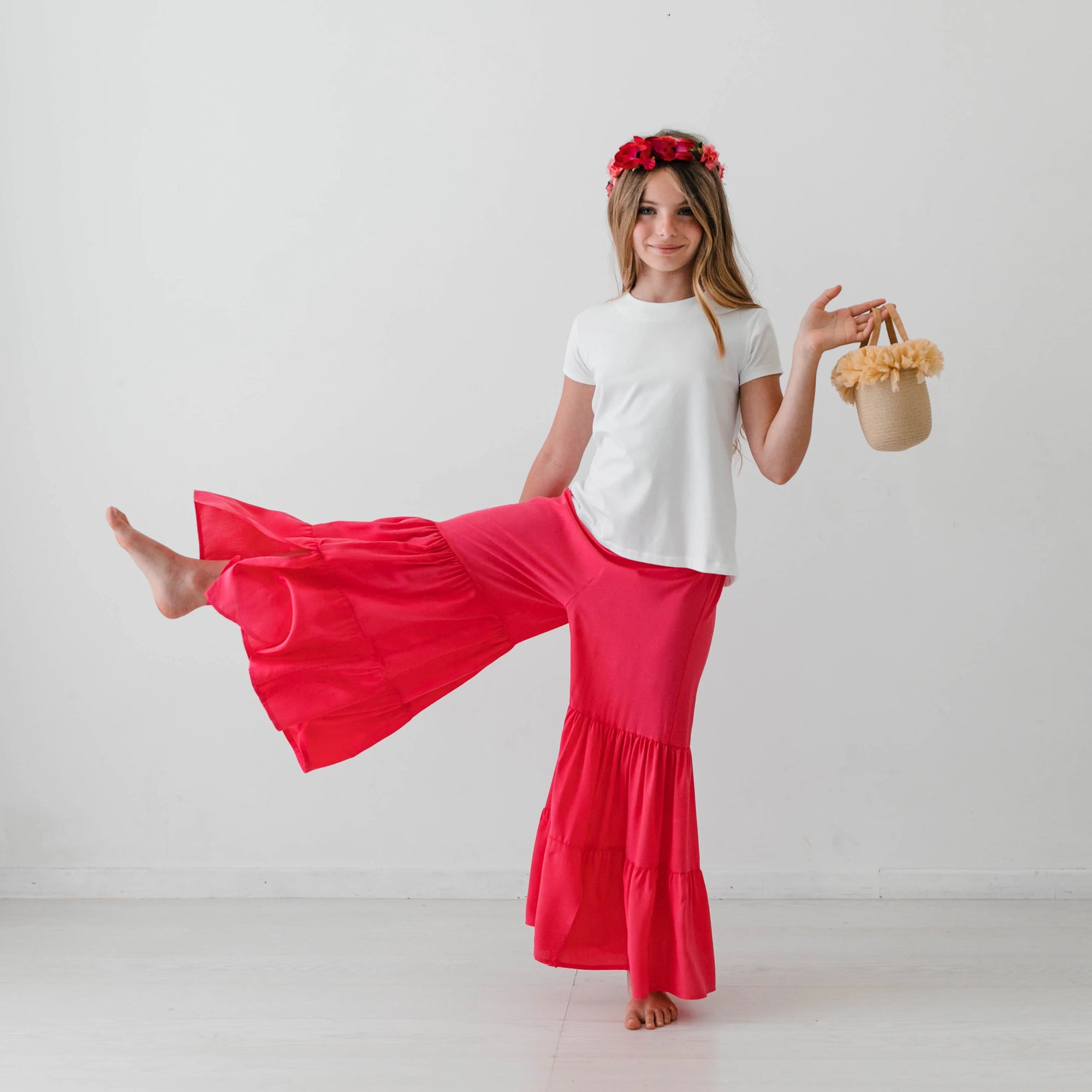 PANTALONE IN VISCOSA CON BALZE