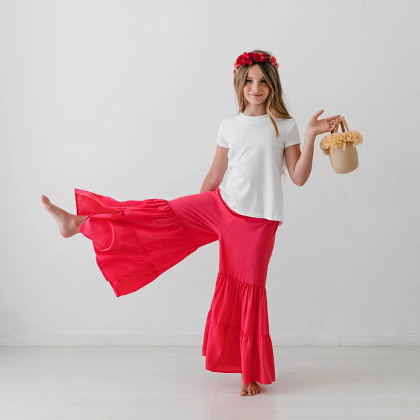 PANTALONE IN VISCOSA CON BALZE