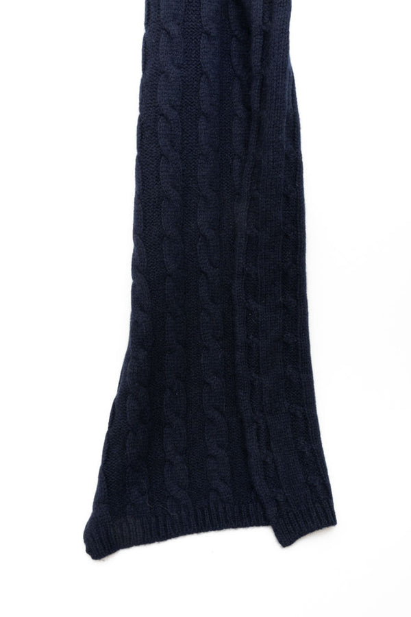 Dark blue pure cashmere scarf