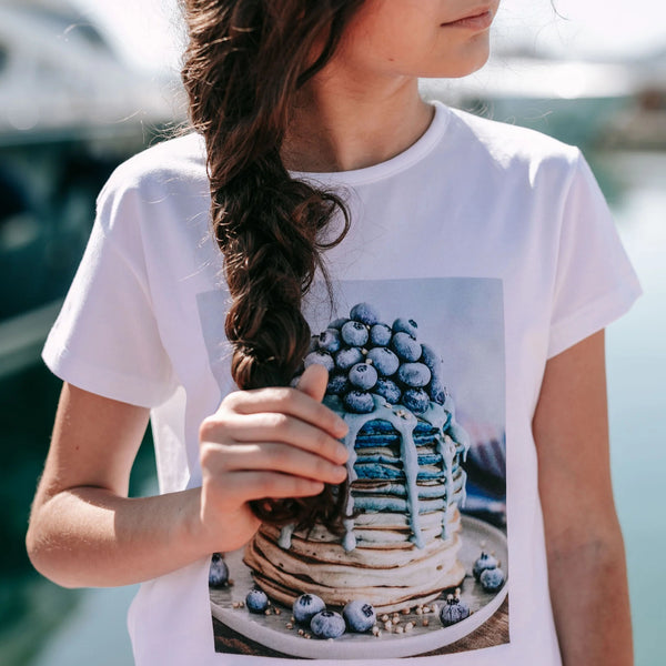 T-SHIRT STAMPA BLUEBERRY PANCAKES