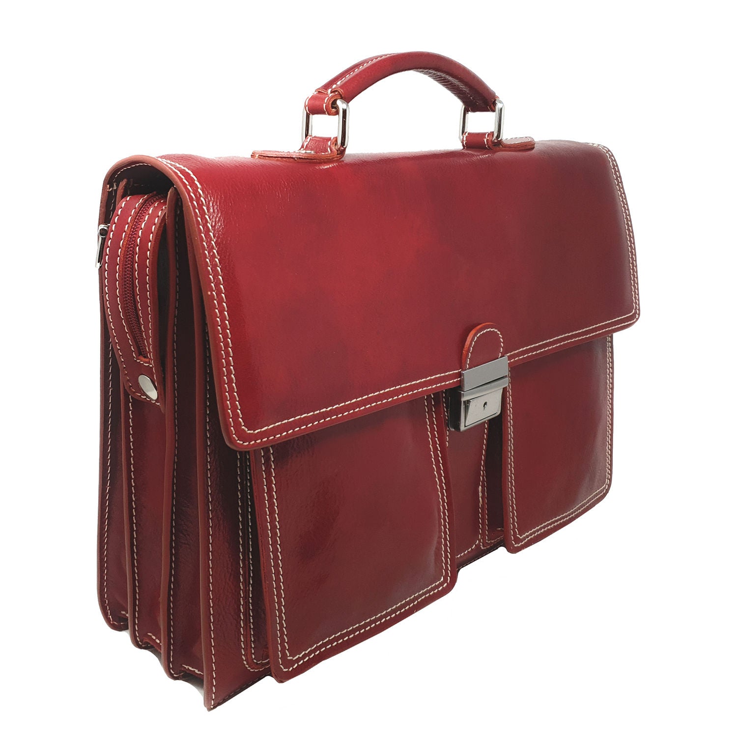 Large Briefcase Work Bag Men's Document Holder Leather Briefcase - 43x30x11 Cm - G1010 