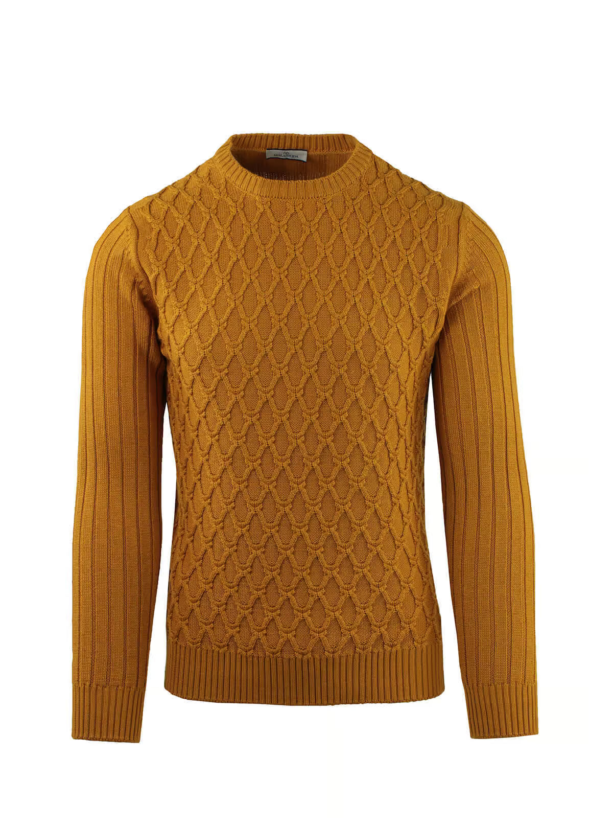 WOVEN RIBBED CREW NECK