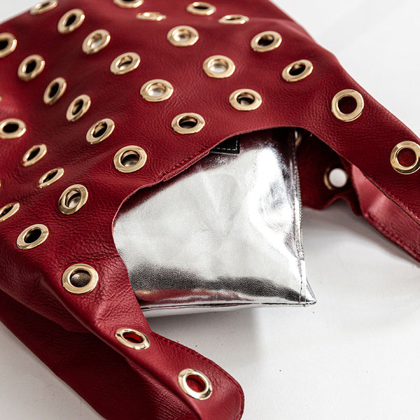 ADELE - Ruby nappa leather sail bag