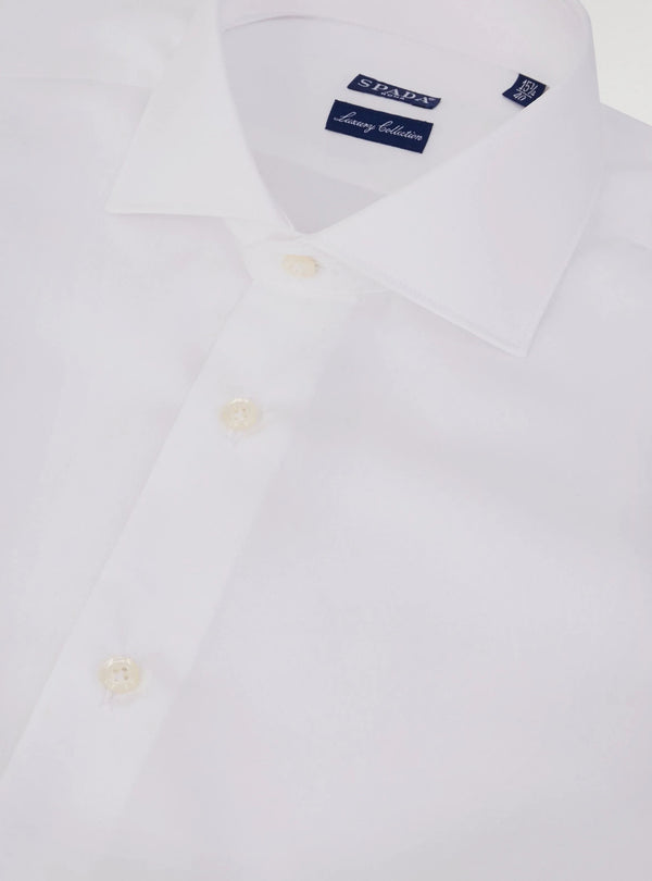 Plain cotton French collar shirt