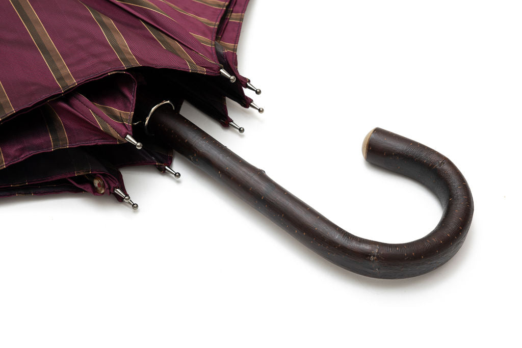 Mario Talarico purple striped chestnut wood umbrella