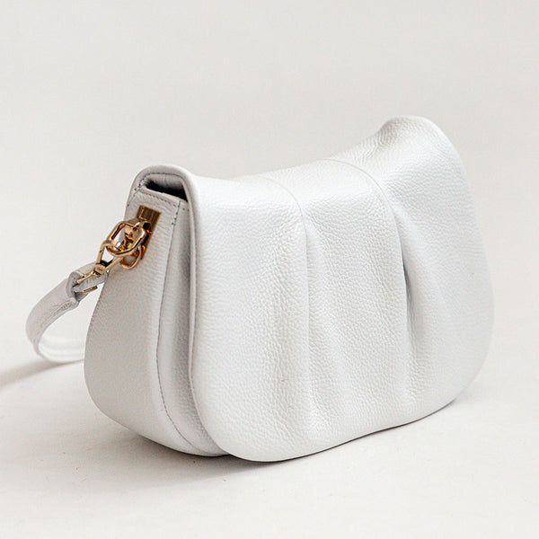 CLELIA - Borsa a spalla in pelle bianco