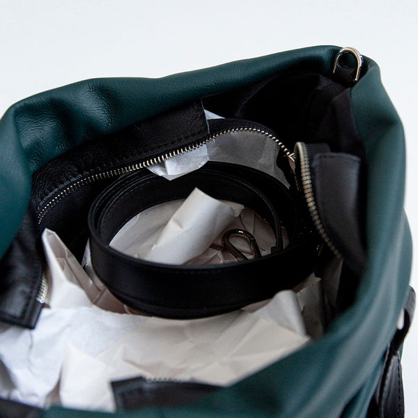 TESSA TOTE - quilted nappa leather bag petrol