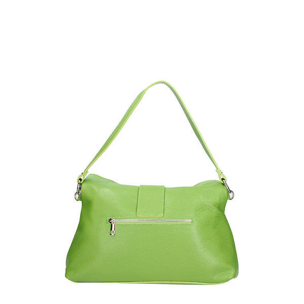 Large leather shoulder bag with central band - 7158. 