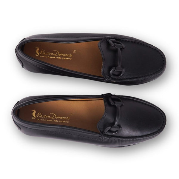 MastroDomenico Women's Handmade Moccasins - Black Pearl